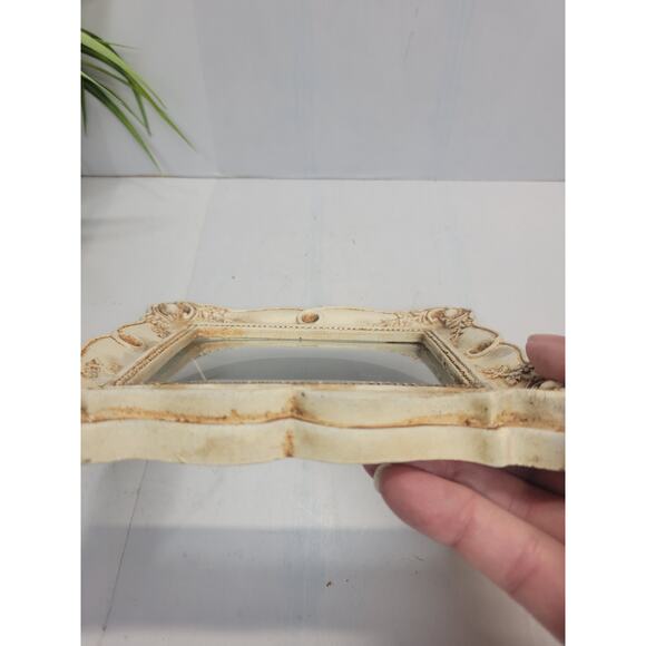 Vintage Ceramic Ornate Picture Frame, Convex Glass Cream - Picture 5 of 5